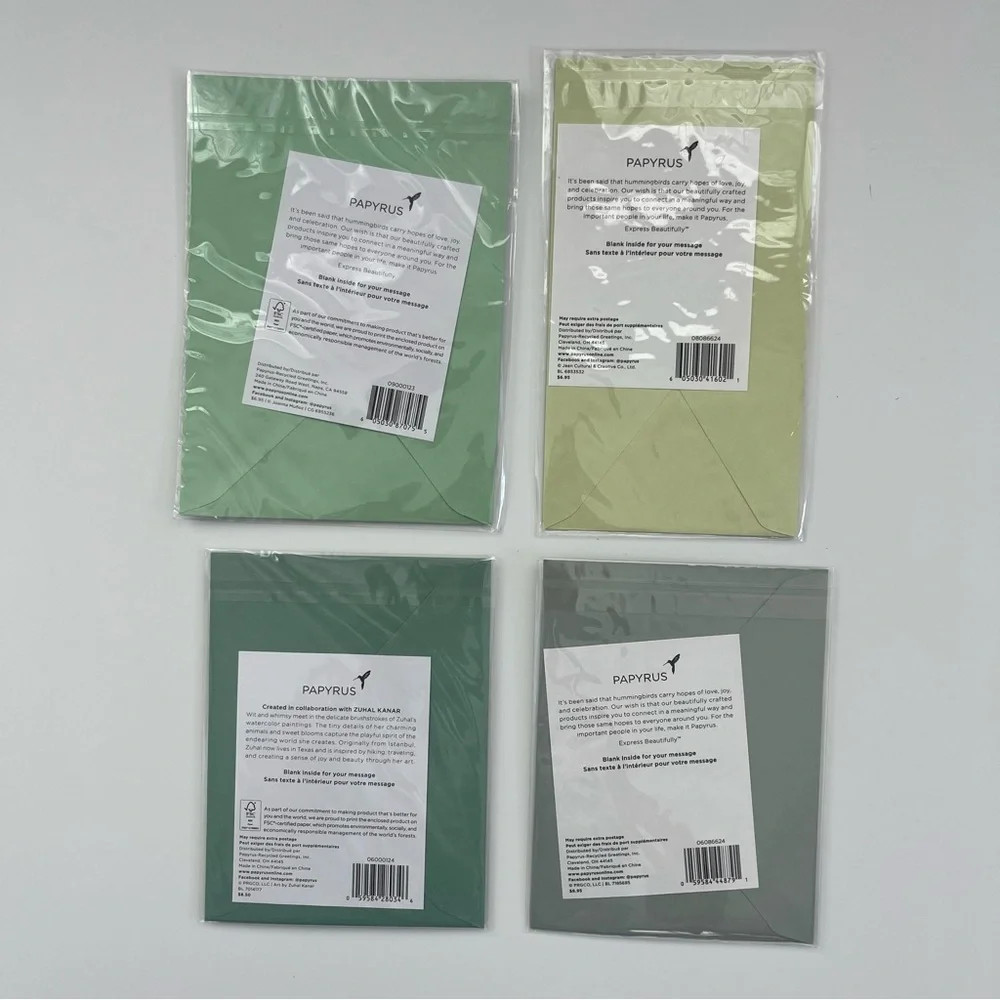 Papyrus Cards Set Of 4 Blank Inside